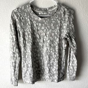 All saints grey and white leopard print long sleeve top 2